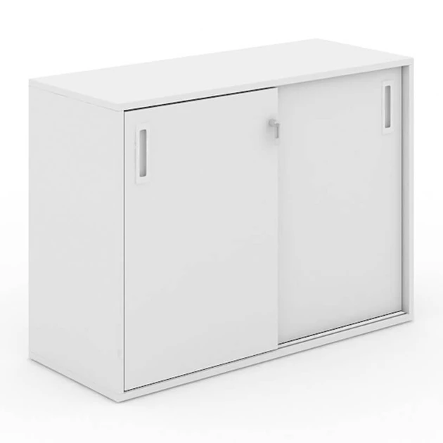 kas creëren toeter Lage houten archiefkast met schuifdeuren | Officetopper.com