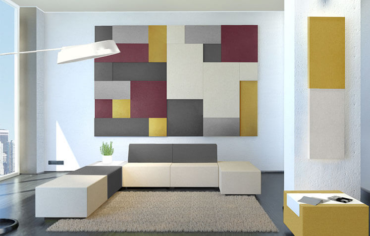 absorberende wandpanelen voor in het kantoor