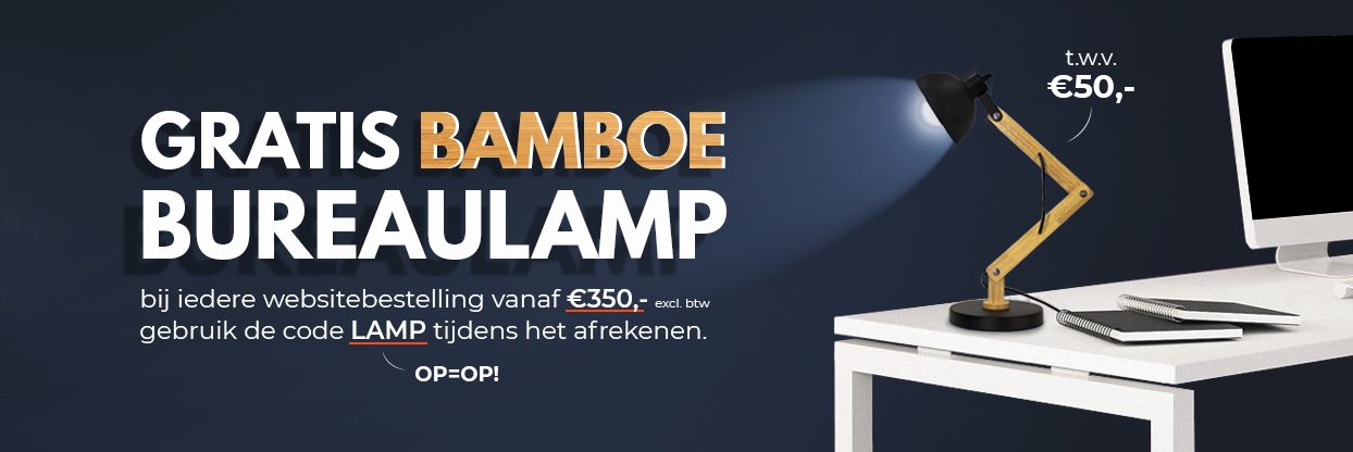 Winteractie bamboe bureaulamp gratis