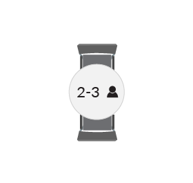 ronde vergadertafel voor 2 tot 3 personen