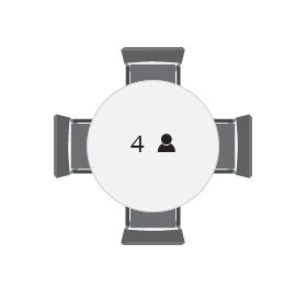 ronde vergadertafel voor 4 personen