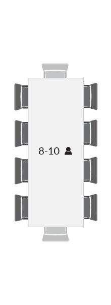 vergadertafel voor 8 tot 10 personen