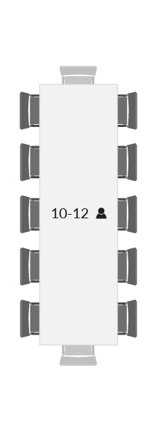 vergadertafel voor 10 tot 12 personen