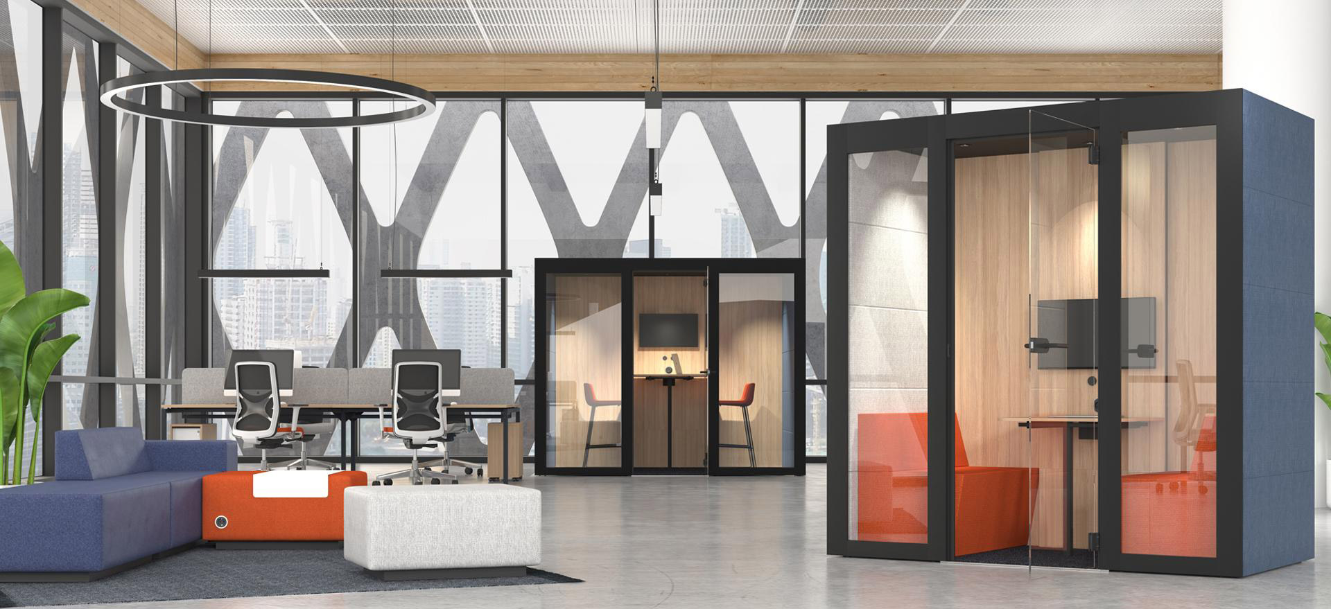 Kantoorinrichting met Silent Room M