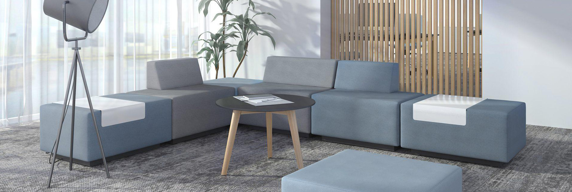 Geconfigureerde loungebank Jazz kantoorbanken Officetopper