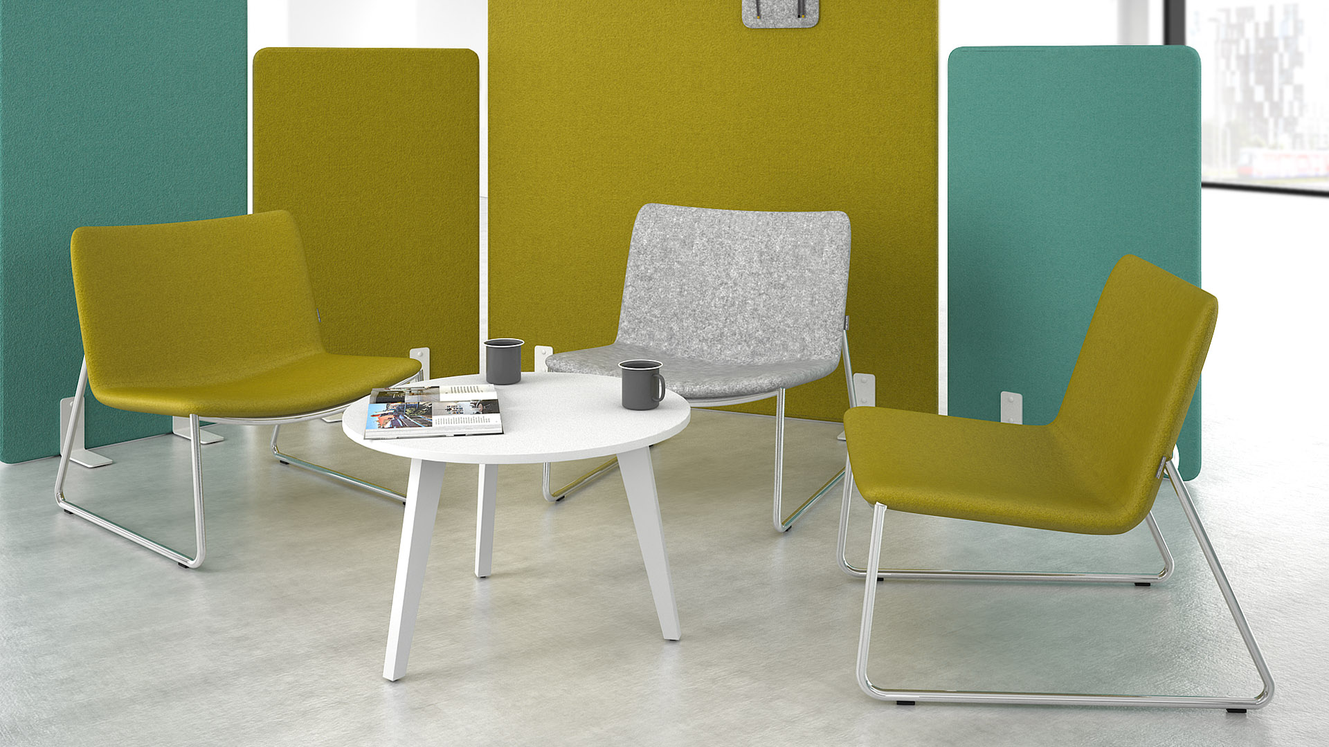 staande scheidingswandin verschillende kleuren