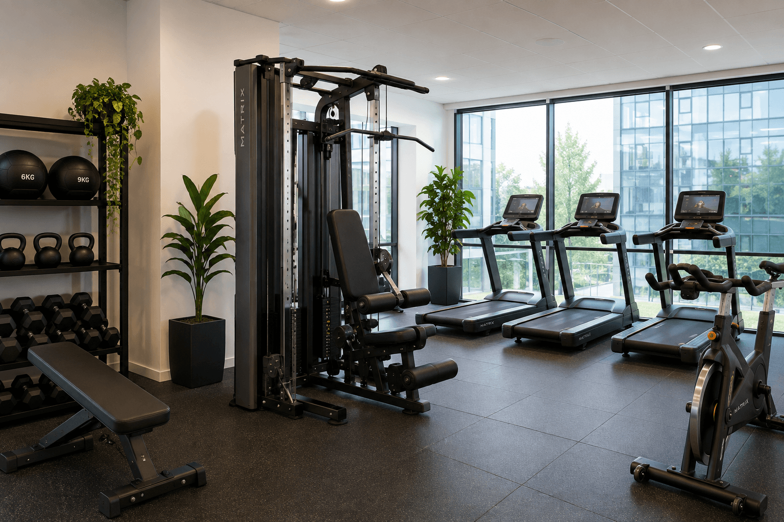 Fitnessruimte op kantoor
