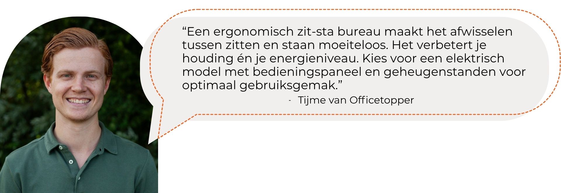 Quote over zit-sta bureaus van Officetopper