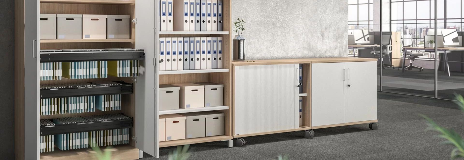 Witte roldeurkasten van Officetopper